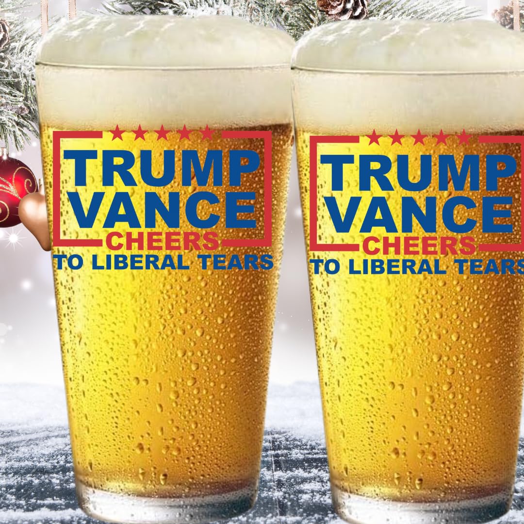 Trump Vance MAGA Trumpican 16 oz Pint Beer Glass Made in America & Dishwasher Safe! Gift Box Included | Trump 2024 Patriot Gift | Gifts For Men | Made In USA