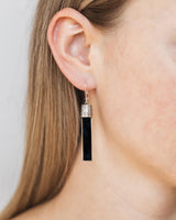 Recycled Antique Bottle and Dishware and Sterling Silver Bottoms Up Lever Back Earrings (Vintage Mason Jar)