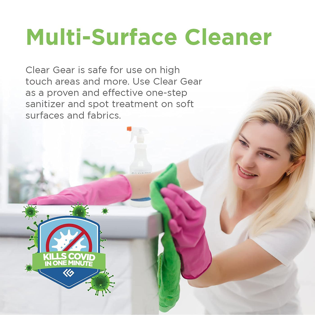 Disinfectant, Cleaner, and Deodorizer Bundle for Sports Equipment, Gyms, and Fitness Centers - EPA-Registered, Hospital Grade, Made in USA - 1 Gallon Bottle + 32 Oz Disinfecting Spray