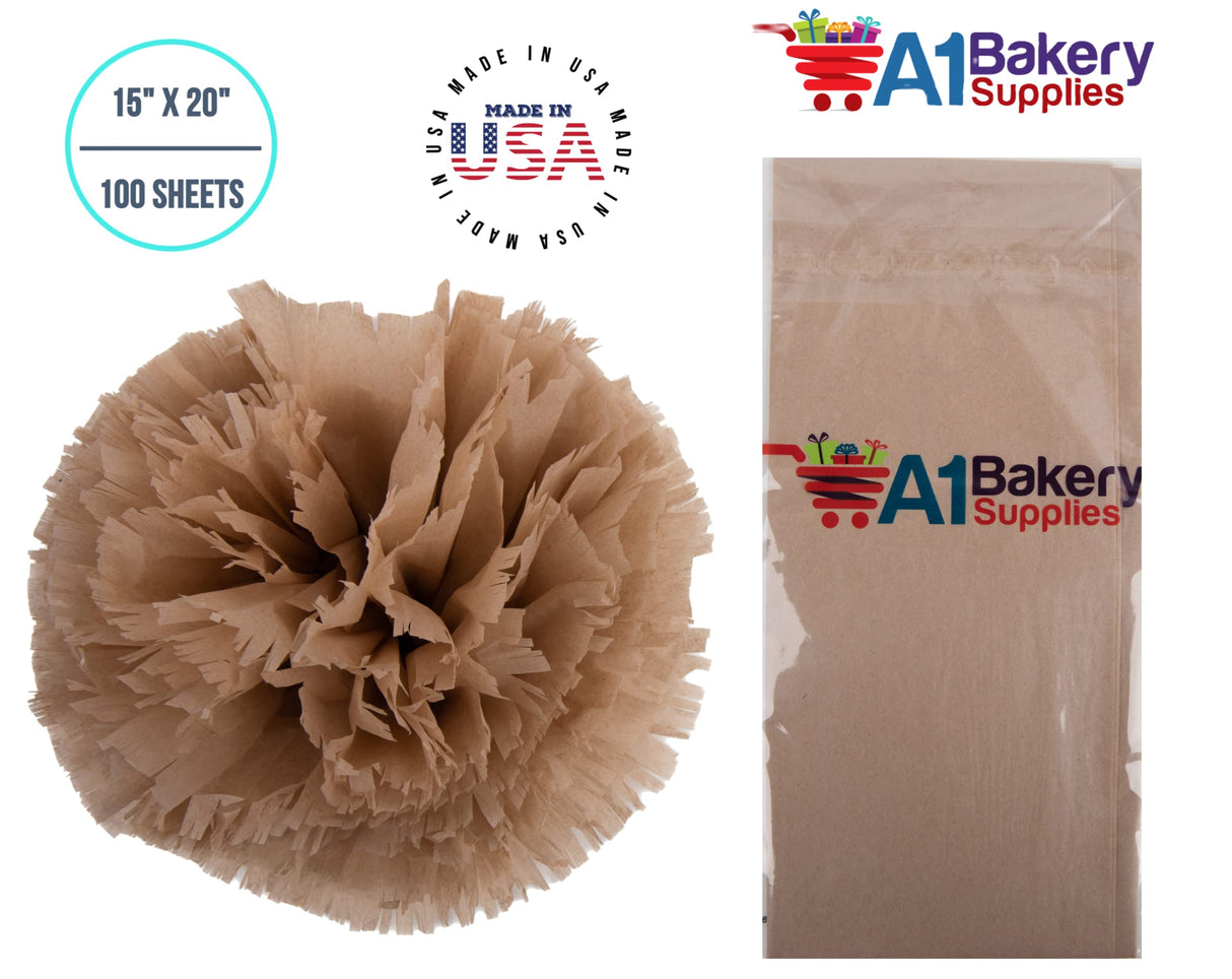 Acid Free Kraft Tissue Paper 100 Sheets 15 Inch x 20 Inch Ph Neutral Premium Tissue Paper A1 bakery supplies Made in USA