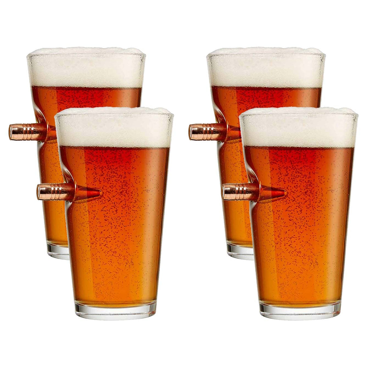 BenShot Pint Glass with Real 0.50BMG Bullet - 16oz | Made in the USA