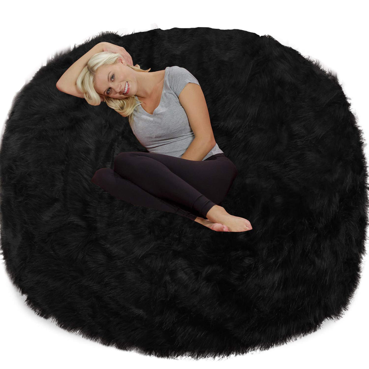 Chill Sack Bean Bag Chair: Giant 6' Memory Foam Furniture Bean Bag - Big Sofa with Soft Micro Fiber Cover, Charcoal