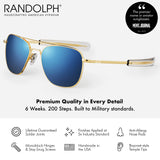 Randolph USA | Gold Classic Aviator Sunglasses for Men or Women 100% UV