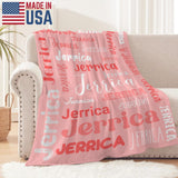 Custom Blanket with Name, Soft Cozy Personalized Name Blankets for Kids, Girls, Boys, Adults, Customized Christmas Blanket for Women, Men, Newborn, New Mom, Red Colors, Made in USA