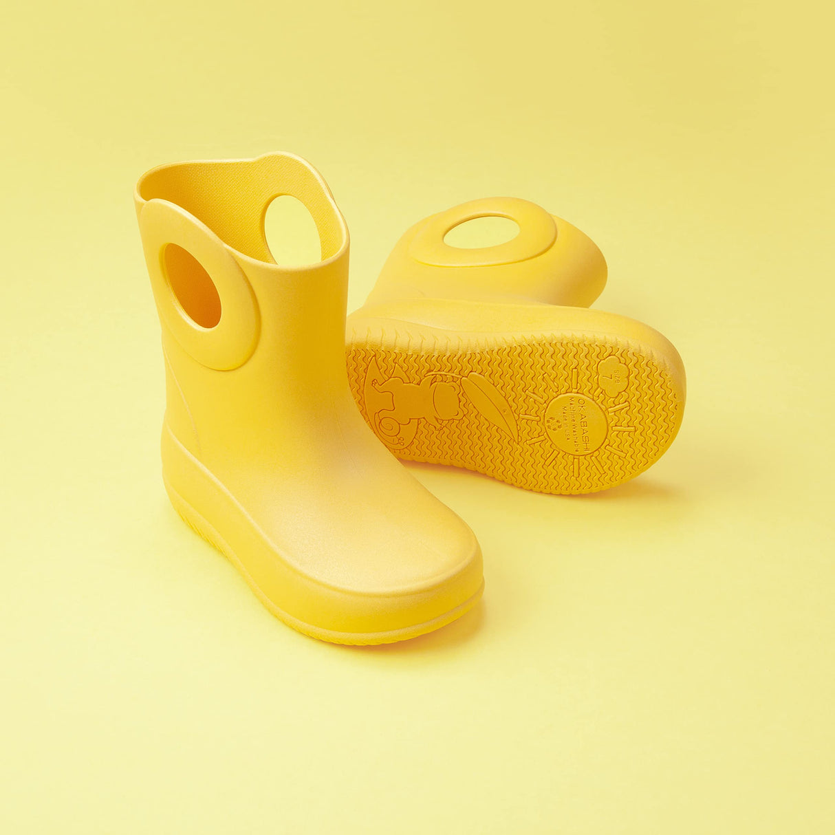 OKABASHI Kid's Kendall Rain Boot | Waterproof Design | Machine Washable | Easy-On Handles | Latex Free | Sustainably Made in the USA