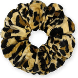 Velvet Scrunchies King Size Leopard XXL Plush Ponytail Holders Oversized Big Made in the USA