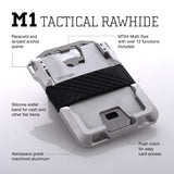 Dango Slim Minimalist Wallet for Men - RFID Blocking - Leather- Bifold, Rawhide/Raw Aluminum