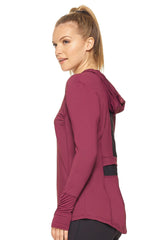 Expert Brand Women's Airstretch Lite Henley Performance Hoodie for Sports Hiking Gym Running