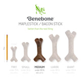 Benebone 2-pack Wishbone/Dental Durable Dog Chew Toys, Dog Toys for Aggressive Chewers, Real Bacon, Made in USA, Medium