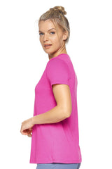 Expert Brand USA-Made Women's MoCA Cotton Blend V Neck T-Shirt