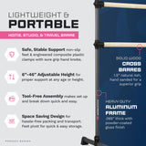 VITA Barre Portable Freestanding Double Ballet Barre, Prodigy, with Carry Bag | Adjustable Height, USA Made, Home or Gym Exercise Equipment for Kids & Adults | Dance, Fitness, Pilates