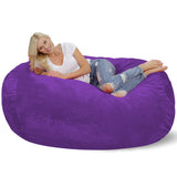 Chill Sack Bean Bag Chair: Huge 6' Memory Foam Furniture Bag and Large Lounger - Big Sofa with Soft Micro Fiber Cover - Red Furry