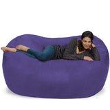 Chill Sack Bean Bag Chair: Huge 6' Memory Foam Furniture Bag and Large Lounger - Big Sofa with Soft Micro Fiber Cover - Red Furry