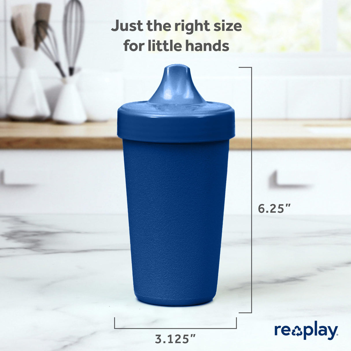 Re-Play Made in USA 10 Oz. Sippy Cups for Toddlers, Pack of 4 - Reusable Spill Proof Cups for Kids, Dishwasher/Microwave Safe - Hard Spout Sippy Cups for Toddlers 3.13" x 6.25", Desert Roses