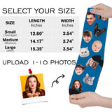 Custom Face Socks with Photo Novelty Crew Socks, Personalized Red Hearts Unisex Crew Sock Gifts for Men Women Made in USA