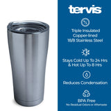 Tervis Christmas Holiday Blue Winter Snowflakes Made in USA Double Walled Insulated Tumbler Travel Cup Keeps Drinks Cold & Hot, 24oz, Classic