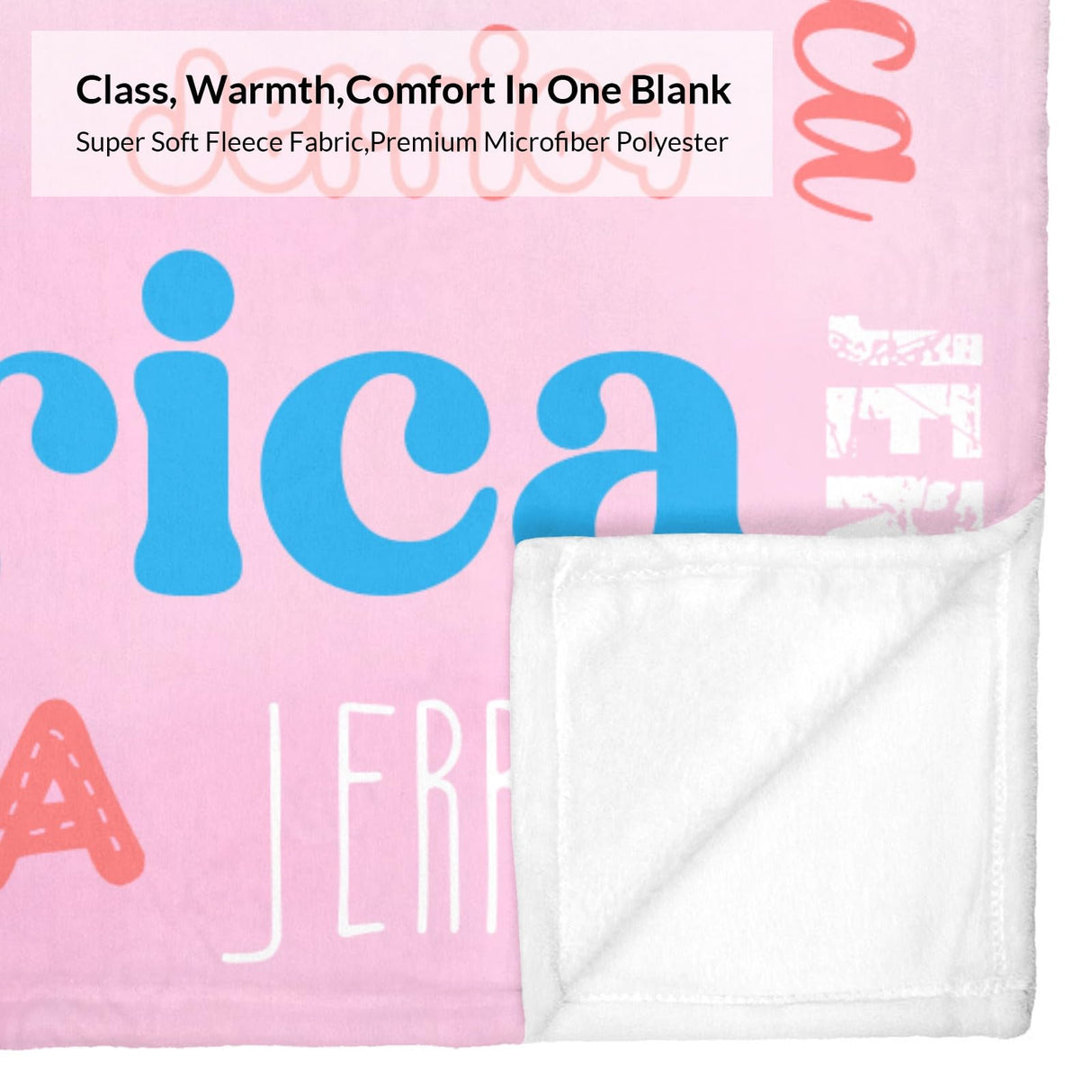Custom Blanket with Name, Soft Cozy Personalized Name Blankets for Kids, Girls, Boys, Adults, Customized Christmas Blanket for Women, Men, Newborn, New Mom, Red Colors, Made in USA