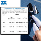 Zensah Calf/Shin Compression Sleeve - Made in the USA Single Leg Compression Sleeve for Shin Splint Relief, Recovery, Running