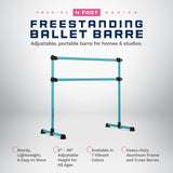 VITA Barre Portable Freestanding Double Ballet Barre, Prodigy, Aluminum | Adjustable Height, USA Made, Home or Gym Exercise Equipment for Kids & Adults | Dance, Fitness, Pilates