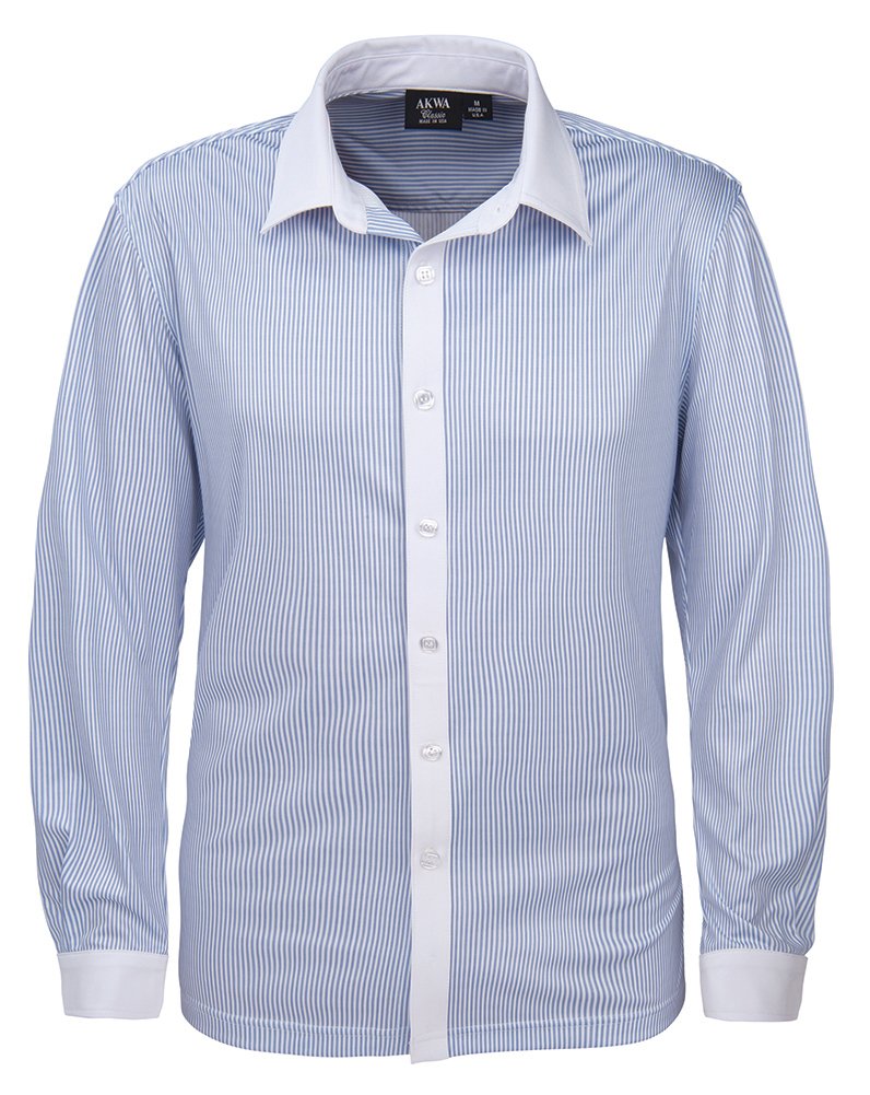 Akwa Made in USA Men's Knit Sublimated Dress Shirt with Dry Wicking Poly