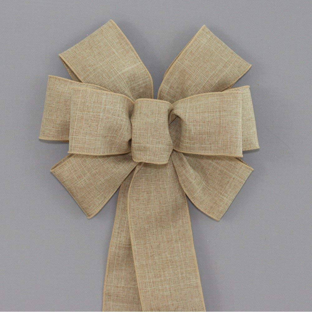 Red Rustic Wreath Bow - Red Christmas Bow by Package Perfect Bows – Made in USA (8 inch bow)