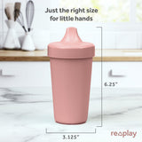 Re-Play Made in USA 10 Oz. Sippy Cups for Toddlers, Pack of 4 - Reusable Spill Proof Cups for Kids, Dishwasher/Microwave Safe - Hard Spout Sippy Cups for Toddlers 3.13" x 6.25", Desert Roses