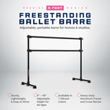 VITA Barre Portable Freestanding Double Ballet Barre, Prodigy, Aluminum | Adjustable Height, USA Made, Home or Gym Exercise Equipment for Kids & Adults | Dance, Fitness, Pilates