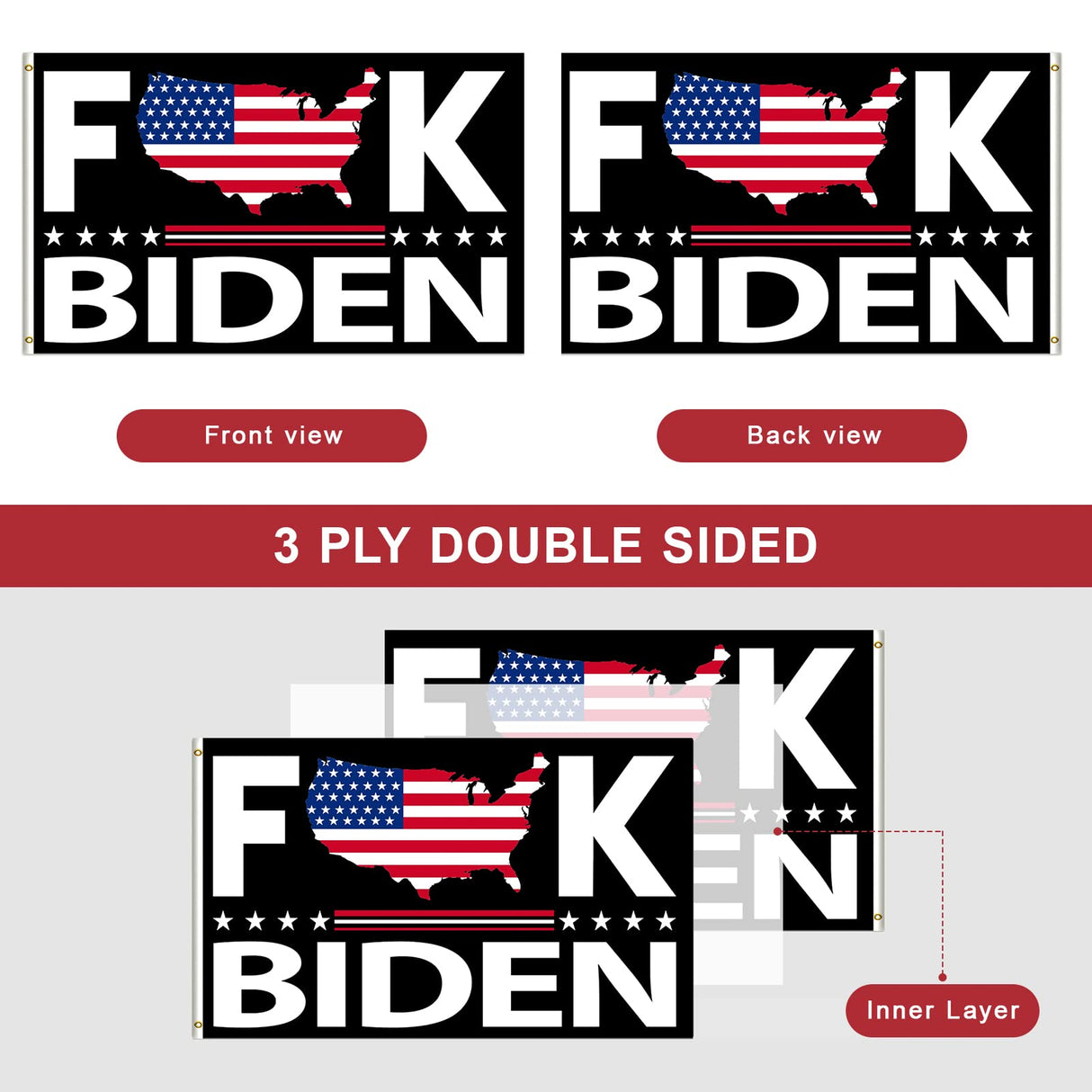 TRUMP 2024 Flag 3x5 outdoor made in usa Double Sided 3ply Make America Great Again Heavy Duty PresidentTrump Flags 2024 for Indoor Outdoor Decorations