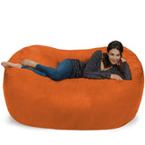 Chill Sack Bean Bag Chair: Huge 6' Memory Foam Furniture Bag and Large Lounger - Big Sofa with Soft Micro Fiber Cover - Red Furry