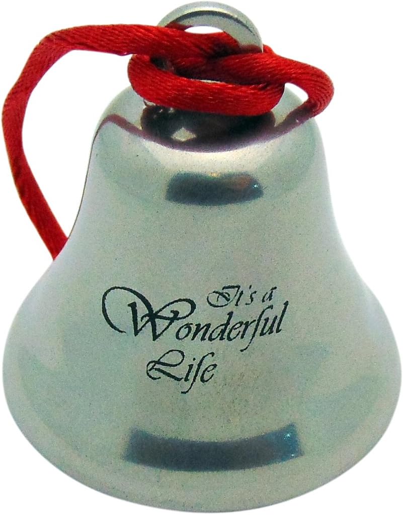 It's A Wonderful Life Christmas Ornament Bell on Ribbon Gift Boxed Movie Souvenir Steel Metal Keepsake Decoration Made in The USA