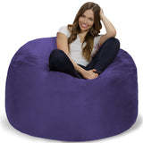 Chill Sack Bean Bag Chair: Giant 4' Memory Foam Furniture Bean Bag - Big Sofa with Soft Micro Fiber Cover - Black