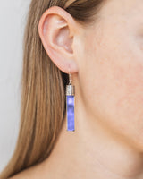 Recycled Antique Bottle and Dishware and Sterling Silver Bottoms Up Lever Back Earrings (Vintage Mason Jar)