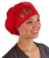 Sparkling EARTH Riley Medical Scrub Caps with Flat Front and Roomy Back - Adjustable Cord Lock Closure - Made in The USA!