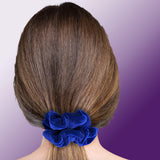 Velvet Scrunchies Premium Plush Soft Ponytail Holder Made in the USA Black