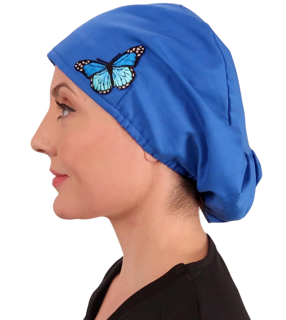 Sparkling EARTH Riley Medical Scrub Caps with Flat Front and Roomy Back - Adjustable Cord Lock Closure - Made in The USA!