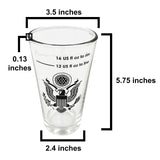 B53 Nucleated Beer Pint Glasses, Better Head Retention, Drinking, Aroma and Flavor, All-American Patriotic 16 Ounce Stackable Pint Craft Beer Glass Tumbler Set of 4