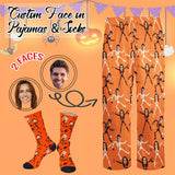 Custom Pajamas Pants with Photo for Men Women:Made in USA Personalized Pajama Trousers,Gifts for Wife Husband