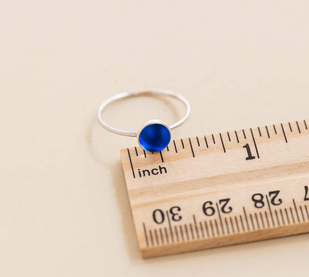Bottled Up Designs Handmade, Stacking Ring, Recycled Vintage Bottles, Sterling Silver, Made in USA, Mothers Day, Women, Anniversary (9, Cobalt 1960s Skin Cream Jar)