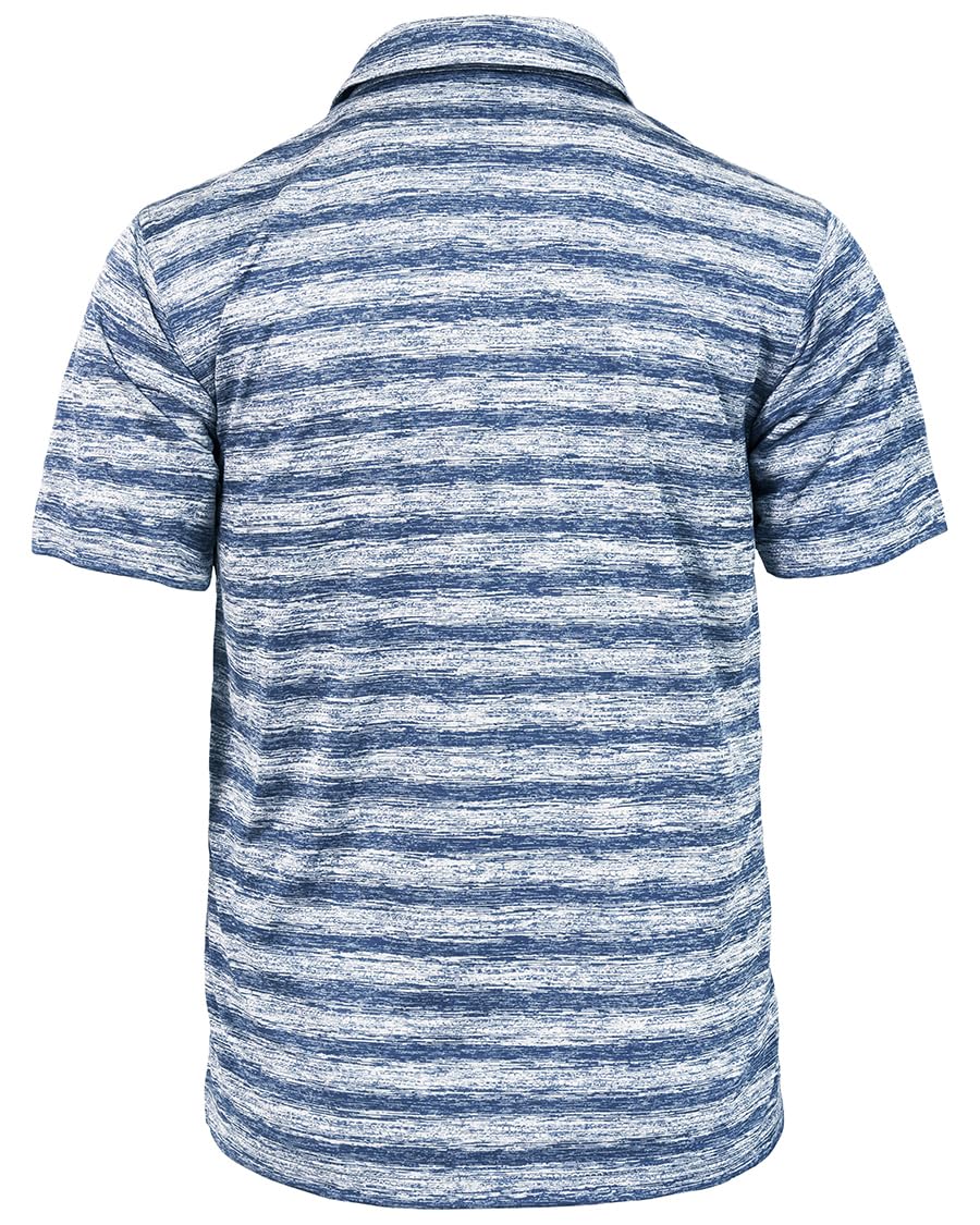 Akwa Men's Short Sleeve Ombre Stripe Polo Made in USA