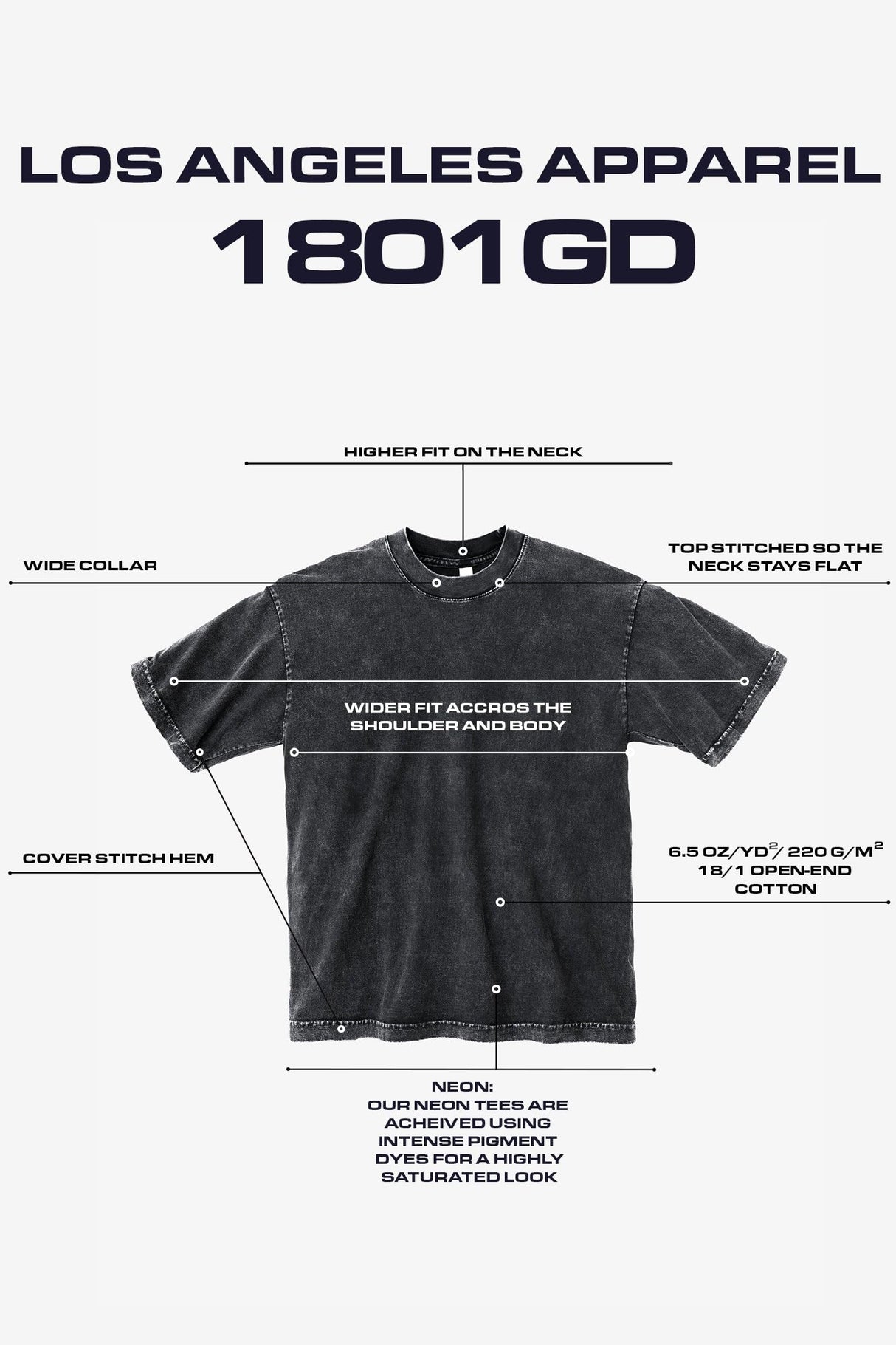 The 1801 Mineral Wash- 6.5oz Garment Dye Crew Neck T-Shirt