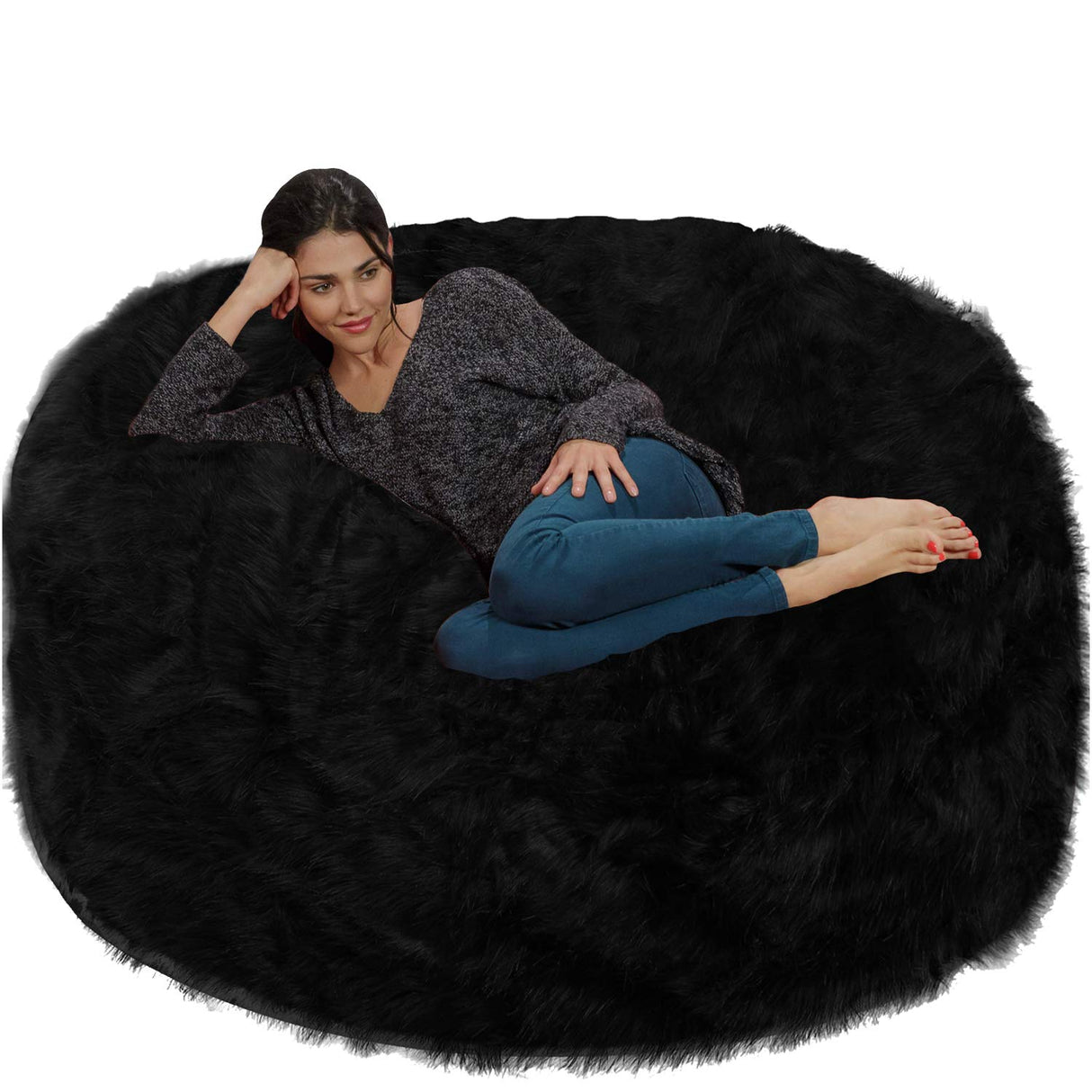 Chill Sack Bean Bag Chair: Giant 6' Memory Foam Furniture Bean Bag - Big Sofa with Soft Micro Fiber Cover, Charcoal