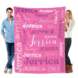 Custom Blanket with Name, Soft Cozy Personalized Name Blankets for Kids, Girls, Boys, Adults, Customized Christmas Blanket for Women, Men, Newborn, New Mom, Red Colors, Made in USA