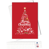 Merry Christmas Cards for Business & Family (Variety Pack 4 Holiday Designs) Greeting Card Set Pack of 20 Holiday Cards with Envelopes (5x7 inch - A7) Office, Work, Employees & Clients VP2405