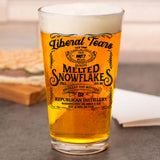 Liberal Tears Melted Snowflake Label Beer Glass | Republican Distillery Est. 1776 | Conservative Gifts For Men | Retirement Gifts for Old Men | Liberal Tears Pint Glass (16 oz)