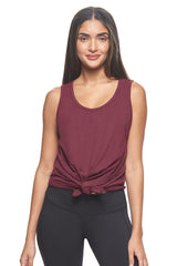 Expert Brand USA-Made Women's MoCA Cotton Blend Front Tie Tank Top