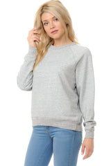 YURO-K Women's French Terry Long Sleeve Crew Neck Vintage Raglan Sweatshirt Pullover