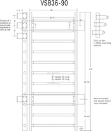 Vita Vibe VSB36-80 - 36" Wide Stall Bars (Swedish Bars) - (80" Tall)