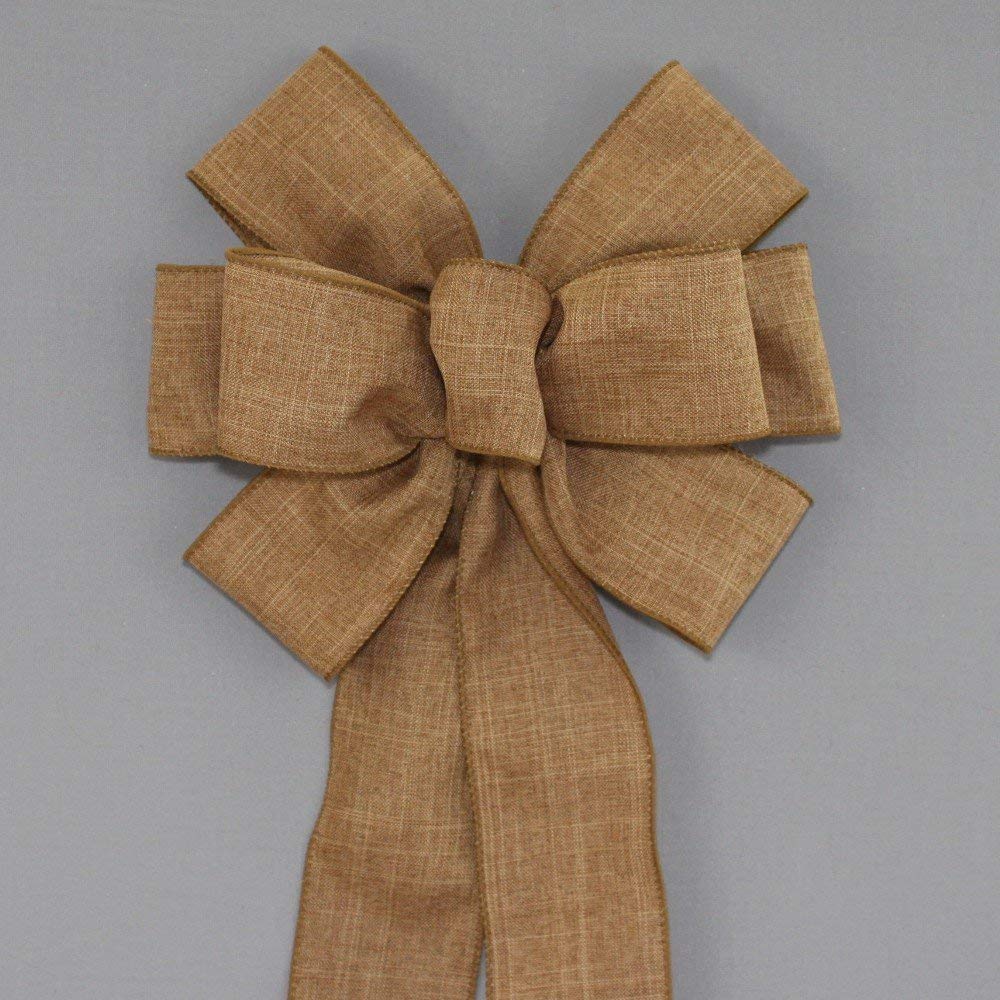 Red Rustic Wreath Bow - Red Christmas Bow by Package Perfect Bows – Made in USA (8 inch bow)