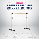 VITA Barre Portable Freestanding Double Ballet Barre, Prodigy, Wood | Adjustable Height, USA Made, Home or Gym Exercise Equipment for Kids & Adults | Dance, Fitness, Pilates