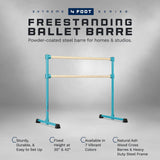 VITA Barre Portable Freestanding Double Ballet Barre, Extreme, Wood | Fixed Height, Made in USA, Home or Gym Exercise Equipment for Kids & Adults | Dance, Fitness, Pilates